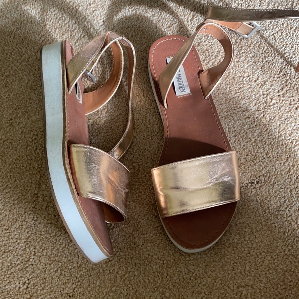 Metallic sandals